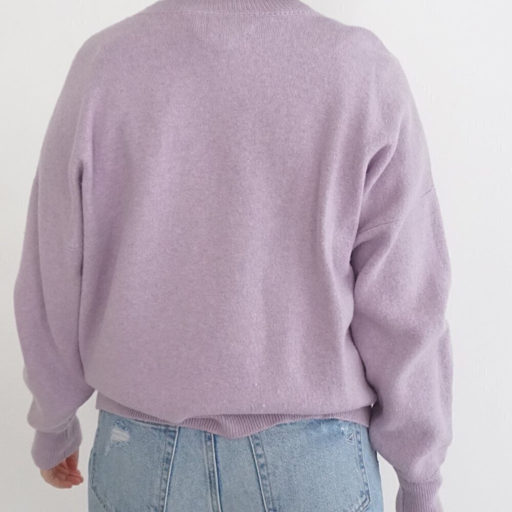 Isabel Marant Etoile Purple Pink Korbin Logo 45% Cotton 20% Wool Sweater 44 (M) - Picture 3 of 11